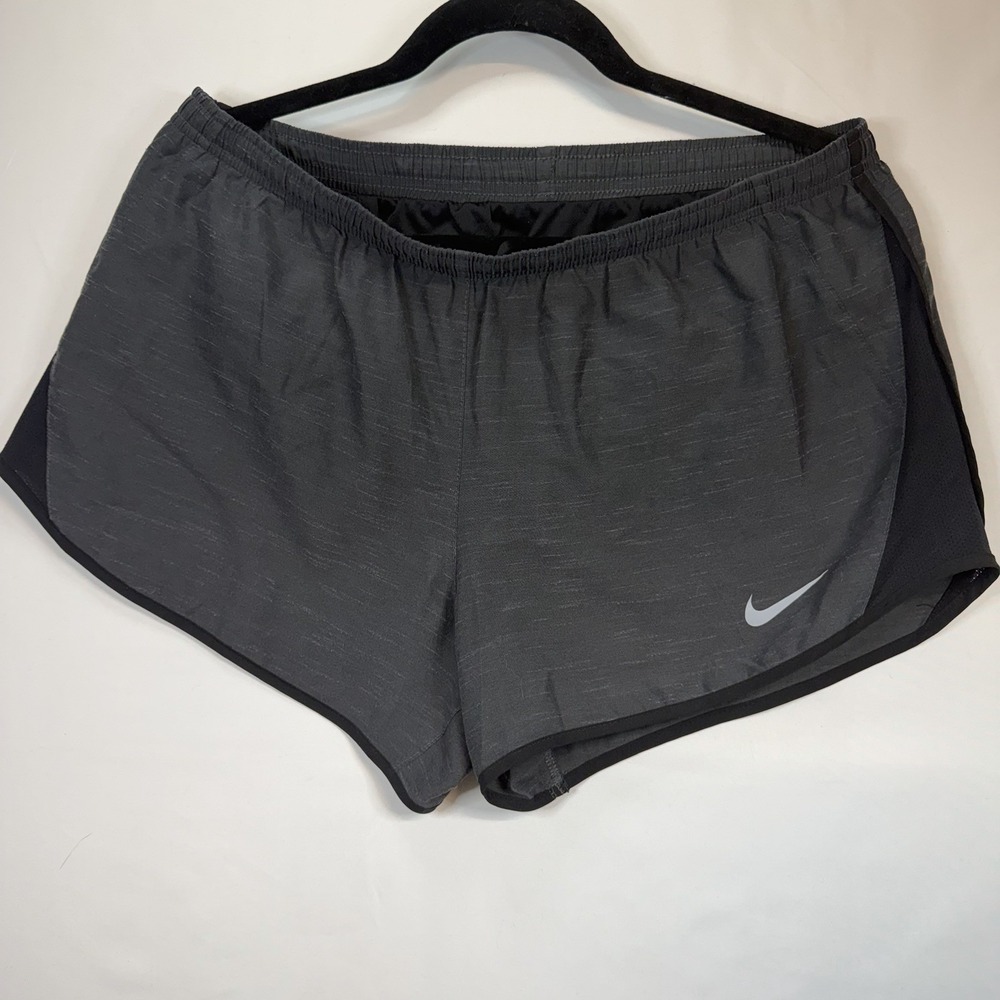 Nike Dri-FIT‎ Women's Athletic Shorts Gray Black Elastic Waist L